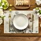 Set of 4 Brown Poppy Floral Leaves Fall Placemats - 12x18 Inch